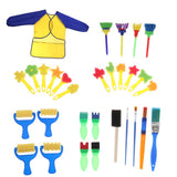 Maxbell Kids Art Drawing Brushes Sponge Painting Brush Tool Set Finger Paints Toy