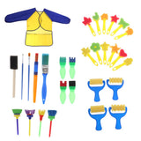 Maxbell Kids Art Drawing Brushes Sponge Painting Brush Tool Set Finger Paints Toy