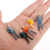 Maxbell 100Pcs Painted People Figures Miniatures for Train Railway Layout 1:50