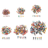 Maxbell 100Pcs Painted People Figures Miniatures for Train Railway Layout 1:50