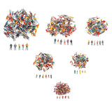 Maxbell 100Pcs Painted People Figures Miniatures for Train Railway Layout 1:50