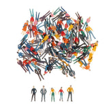 Maxbell 100Pcs Painted People Figures Miniatures for Train Railway Layout 1:50