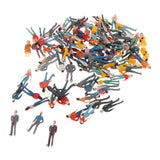 Maxbell 100Pcs Painted People Figures Miniatures for Train Railway Layout 1:50
