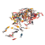 Maxbell 100Pcs Painted People Figures Miniatures for Train Railway Layout 1:75