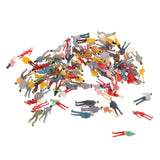 Maxbell 100Pcs Painted People Figures Miniatures for Train Railway Layout 1:75
