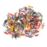 Maxbell 100Pcs Painted People Figures Miniatures for Train Railway Layout 1:75