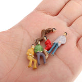 Maxbell 100Pcs Painted People Figures Miniatures for Train Railway Layout 1:75