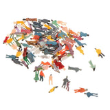 Maxbell 100Pcs Painted People Figures Miniatures for Train Railway Layout 1:150