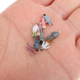 Maxbell 100Pcs Painted People Figures Miniatures for Train Railway Layout 1:150