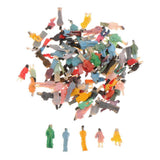 Maxbell 100Pcs Painted People Figures Miniatures for Train Railway Layout 1:200