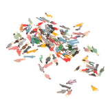 Maxbell 100Pcs Painted People Figures Miniatures for Train Railway Layout 1:200