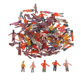 Maxbell 100Pcs Painted People Figures Miniatures for Train Railway Layout 1:300