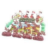 Maxbell 52pcs Miniatures Soldier Toys Military Model Playset Figure Toy Red