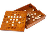 Maxbell Solitaire Wood Board Game Set Educatinal Toy Gifts for Kids Adults