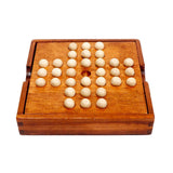 Maxbell Solitaire Wood Board Game Set Educatinal Toy Gifts for Kids Adults