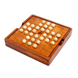 Maxbell Solitaire Wood Board Game Set Educatinal Toy Gifts for Kids Adults