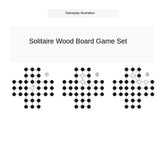 Maxbell Solitaire Wood Board Game Set Educatinal Toy Gifts for Kids Adults