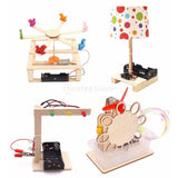 Maxbell DIY Wooden Science Kits Kids Science Experiment Toys desk lamp