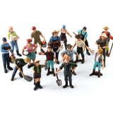 Maxbell 16x Realistic PVC People Figurines Farmer with Animal Model Kids Educational