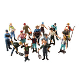 Maxbell 16x Realistic PVC People Figurines Farmer with Animal Model Kids Educational