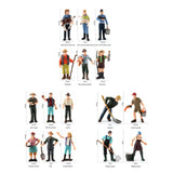 Maxbell 16x Realistic PVC People Figurines Farmer with Animal Model Kids Educational