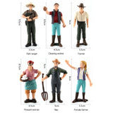 Maxbell 16x Realistic PVC People Figurines Farmer with Animal Model Kids Educational