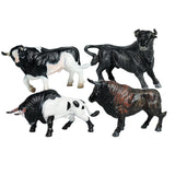 4pcs Cattle Figurine Simulated Bull Realistic Animals Cow Educational Toy A