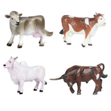 4pcs Cattle Figurine Simulated Bull Realistic Animals Cow Educational Toy C