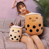 Cute Milk Tea Plush Stuffed Soft Toy Doll Hugging Pillow B 24cm Milky