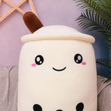 Cute Milk Tea Plush Stuffed Soft Toy Doll Hugging Pillow B 24cm White