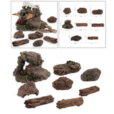 Maxbell Plastic Stone Tree Trunks Fake Rock Model Diorama Dinosaur Accessories