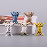 Dancing Cats Figures Pen Holder Free Standing Tabletop Sculpture Kitten Doll