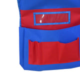 Maxbell  6 Pocket School Classroom Chair Pocket Pouch with Name Tag Slot Blue Red