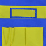 Maxbell  6 Pocket School Classroom Chair Pocket Pouch with Name Tag Slot Blue Yellow