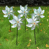 Maxbell Whirl Reflective Pinwheel Wind Spinner Sparkly Silver for Farm Garden Yard