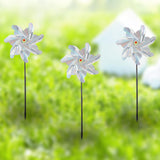 Maxbell Whirl Reflective Pinwheel Wind Spinner Sparkly Silver for Farm Garden Yard