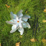 Maxbell Whirl Reflective Pinwheel Wind Spinner Sparkly Silver for Farm Garden Yard