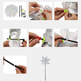 Maxbell Whirl Reflective Pinwheel Wind Spinner Sparkly Silver for Farm Garden Yard
