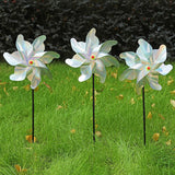 Maxbell Whirl Reflective Pinwheel Wind Spinner Sparkly Silver for Farm Garden Yard