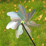 Maxbell Whirl Reflective Pinwheel Wind Spinner Sparkly Silver for Farm Garden Yard