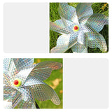 Maxbell Whirl Reflective Pinwheel Wind Spinner Sparkly Silver for Farm Garden Yard