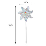 Maxbell Whirl Reflective Pinwheel Wind Spinner Sparkly Silver for Farm Garden Yard