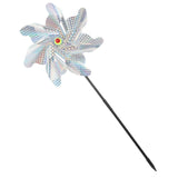 Maxbell Whirl Reflective Pinwheel Wind Spinner Sparkly Silver for Farm Garden Yard