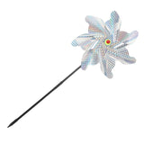 Maxbell Whirl Reflective Pinwheel Wind Spinner Sparkly Silver for Farm Garden Yard