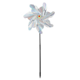 Maxbell Whirl Reflective Pinwheel Wind Spinner Sparkly Silver for Farm Garden Yard