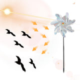 Maxbell Whirl Reflective Pinwheel Wind Spinner Sparkly Silver for Farm Garden Yard