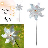 Maxbell Whirl Reflective Pinwheel Wind Spinner Sparkly Silver for Farm Garden Yard