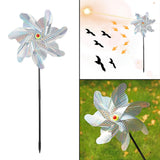 Maxbell Whirl Reflective Pinwheel Wind Spinner Sparkly Silver for Farm Garden Yard