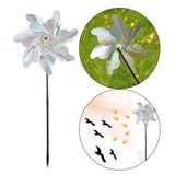 Maxbell Whirl Reflective Pinwheel Wind Spinner Sparkly Silver for Farm Garden Yard