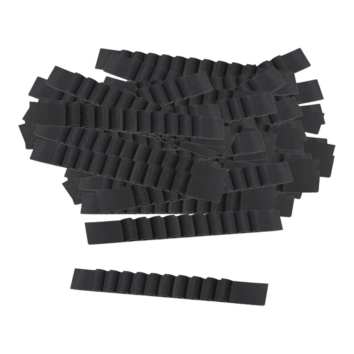 Maxbell 100Pcs Silicone Hanger Strips with Fins Adhesive Clothes Hanger Grips Black 10x90mm